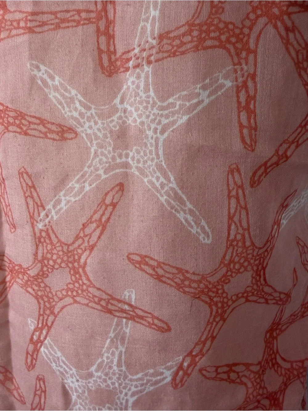 NWOT Sealife Coral Pink Starfish Scarf / Wrap